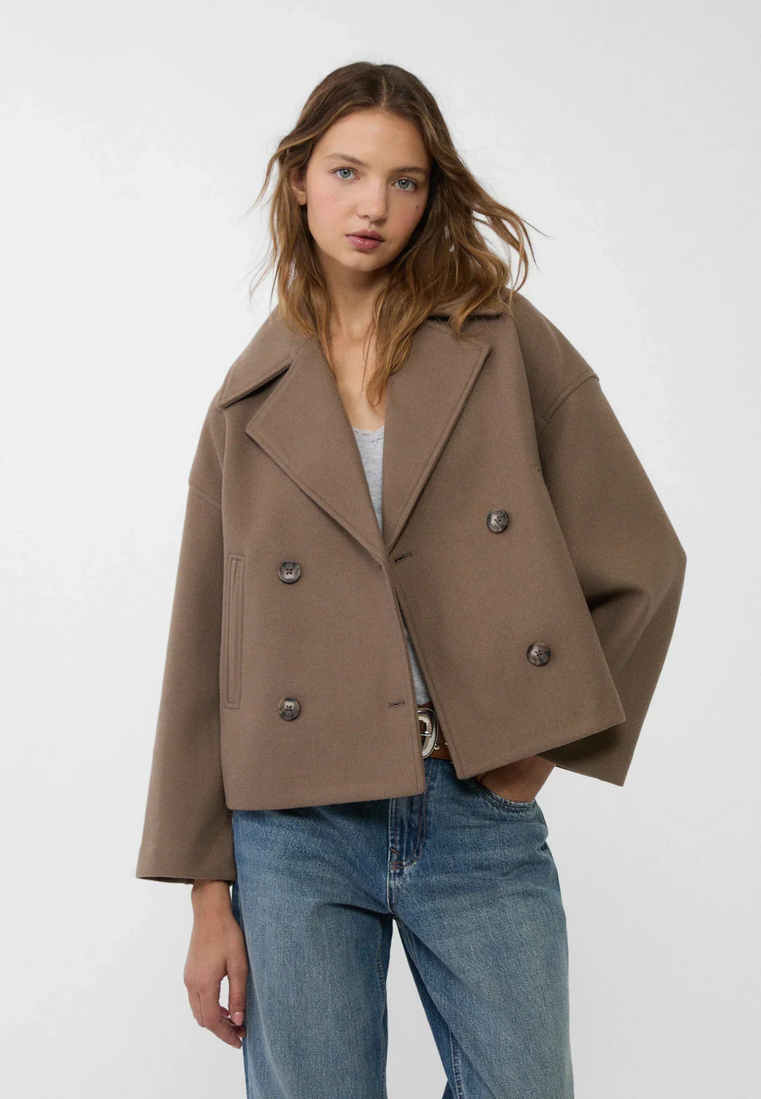 Kaelith | Chic Dubbel-Knäppt Kort Blazer Jacka