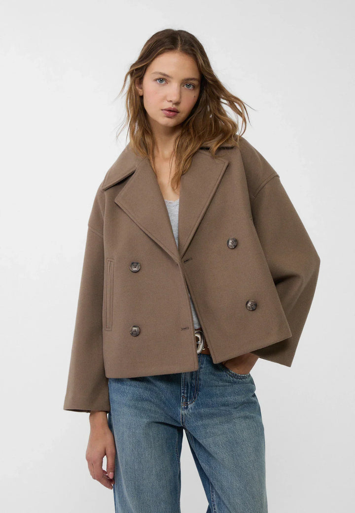 Kaelith | Chic Dubbel-Knäppt Kort Blazer Jacka