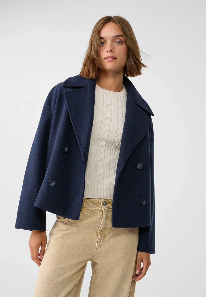 Kaelith | Chic Dubbel-Knäppt Kort Blazer Jacka