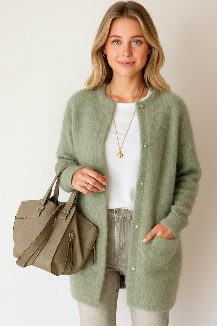 Ullblandad Väst För Kvinnor | Varm och Mysig Sticka