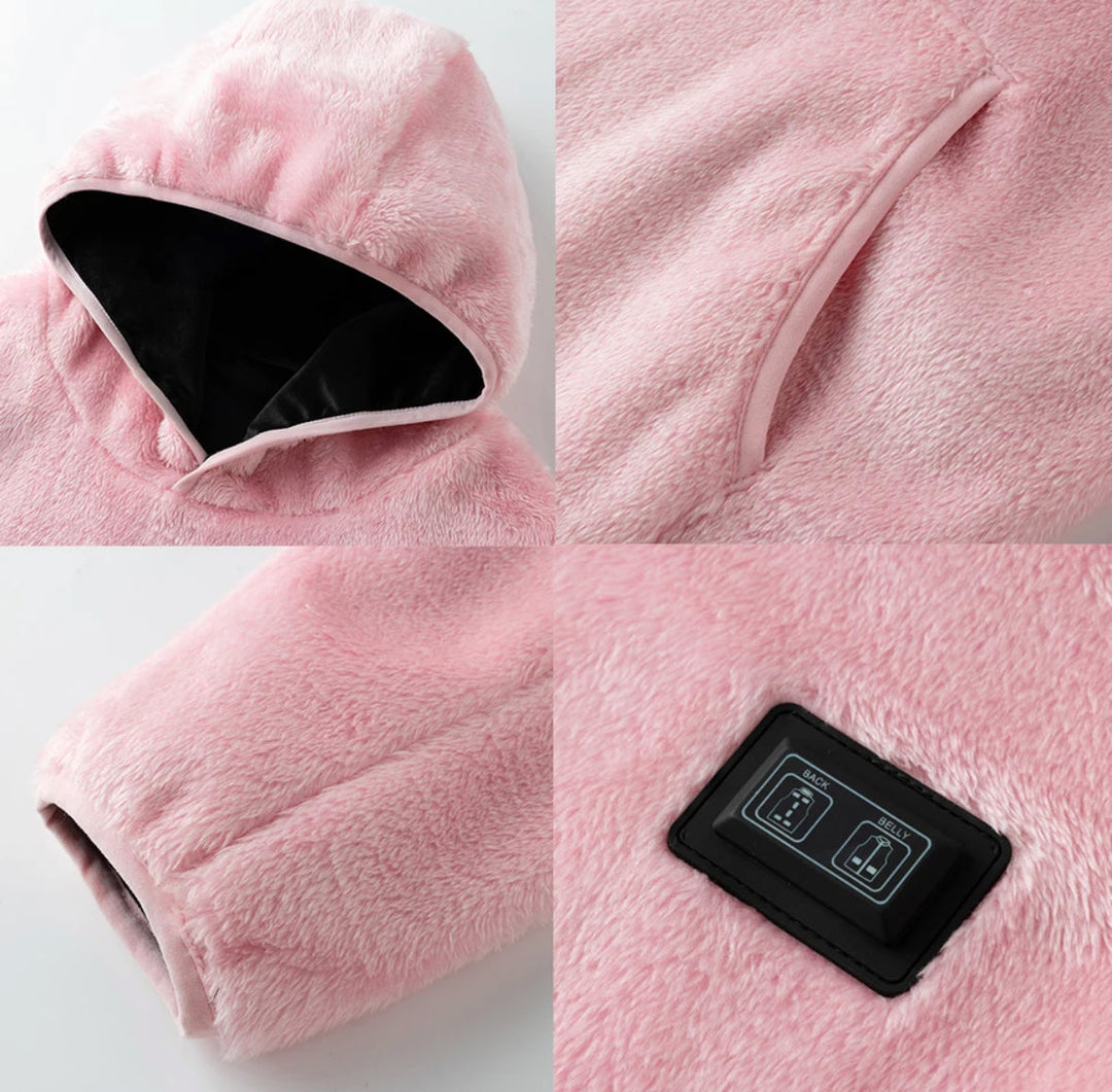 Elektrisk Uppvärmd Fleece Huvtröja | Mysig Vintertröja