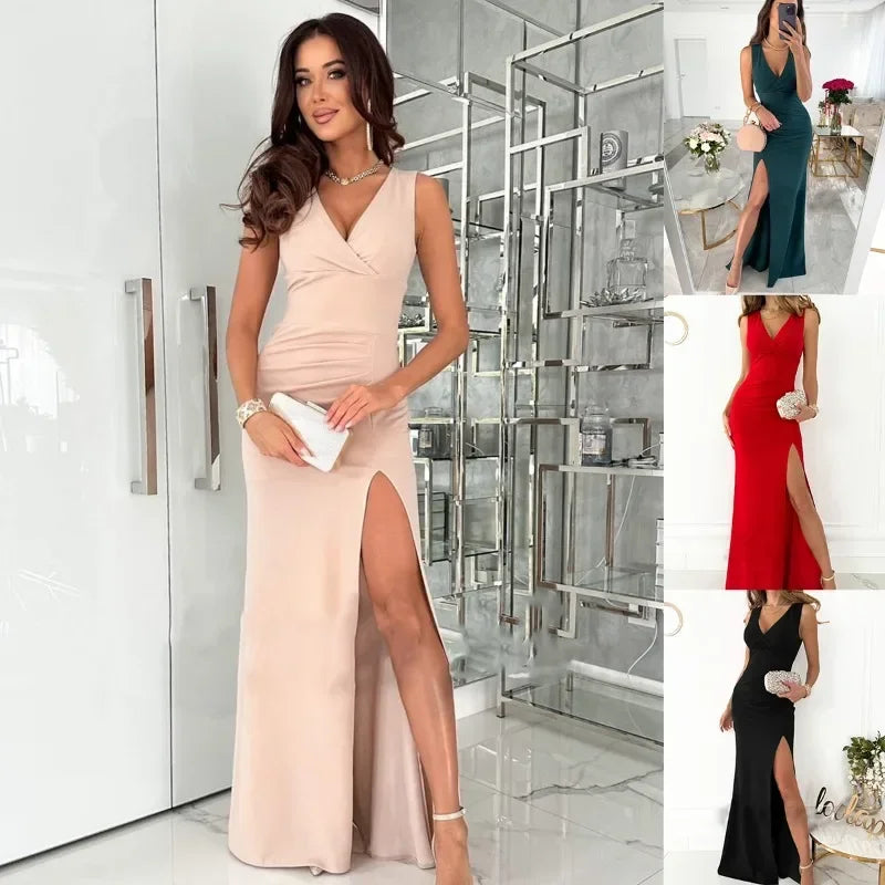 Lysira | Eleganta Ärmlös Midiklänning
