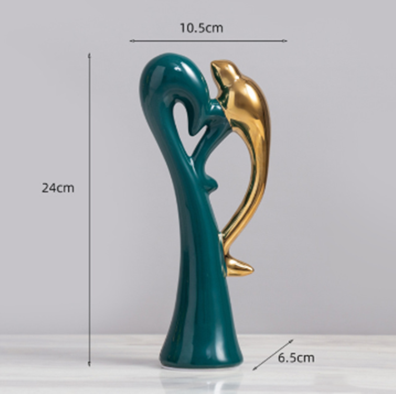 Eleganta Fågel Keramik Skulptur | Dekorativ Konst Staty för Heminredning