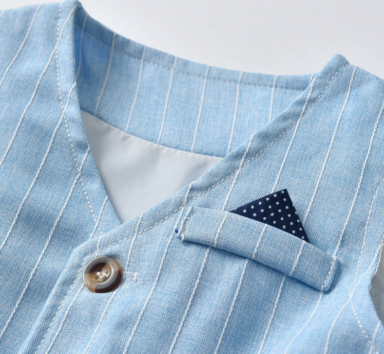 3-Delad Pojkformell Kostymset | Skjorta, Väst och Byxor för Speciella Tillfällen