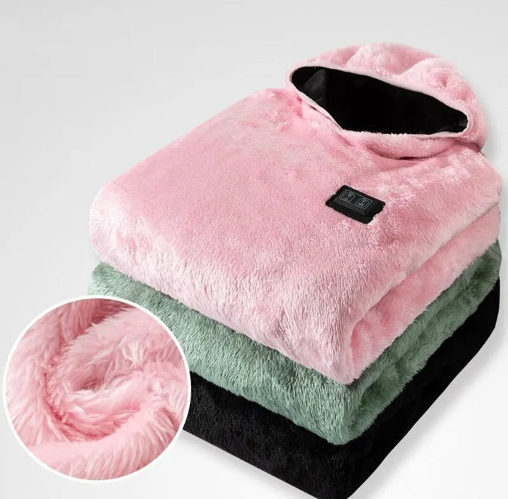 Elektrisk Uppvärmd Fleece Huvtröja | Mysig Vintertröja
