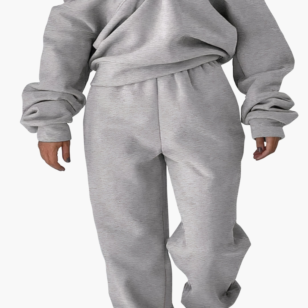 Dam Halv Dragkedja Träningsoverall Uppsättning | Sweatshirt och Byxor Lounge Kostym