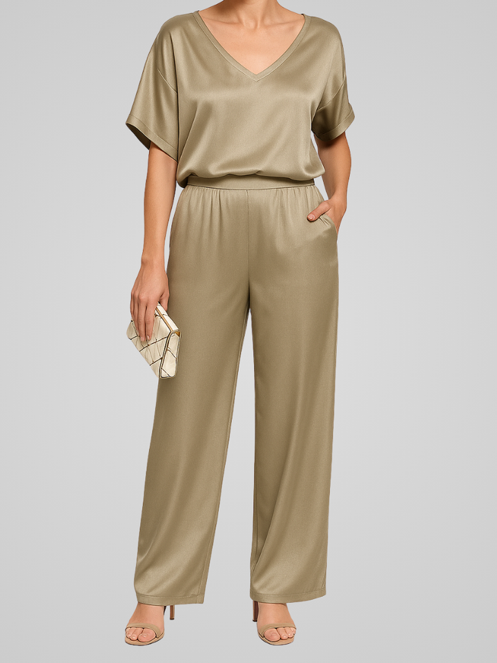 Willa | Dam Eleganta Satin Co-ord Uppsättning