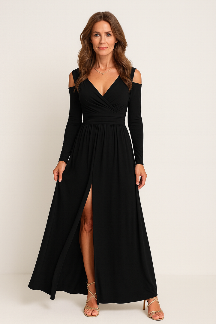 Dam Maxi Aftonklänning | Hög Delad Formell Klänning