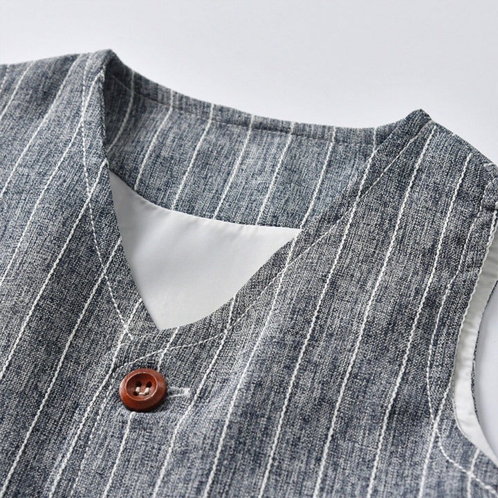 3-Delad Pojkformell Kostymset | Skjorta, Väst och Byxor för Speciella Tillfällen