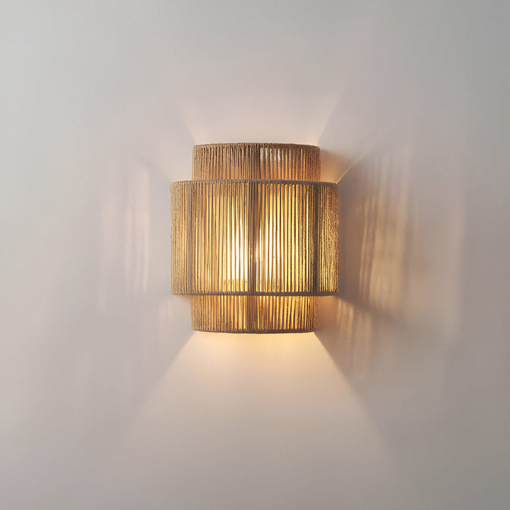Boho Väggdekor | Lampskärm i Rotting med Hamparep