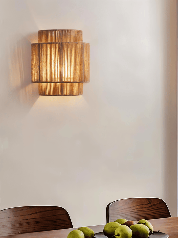 Boho Väggdekor | Lampskärm i Rotting med Hamparep