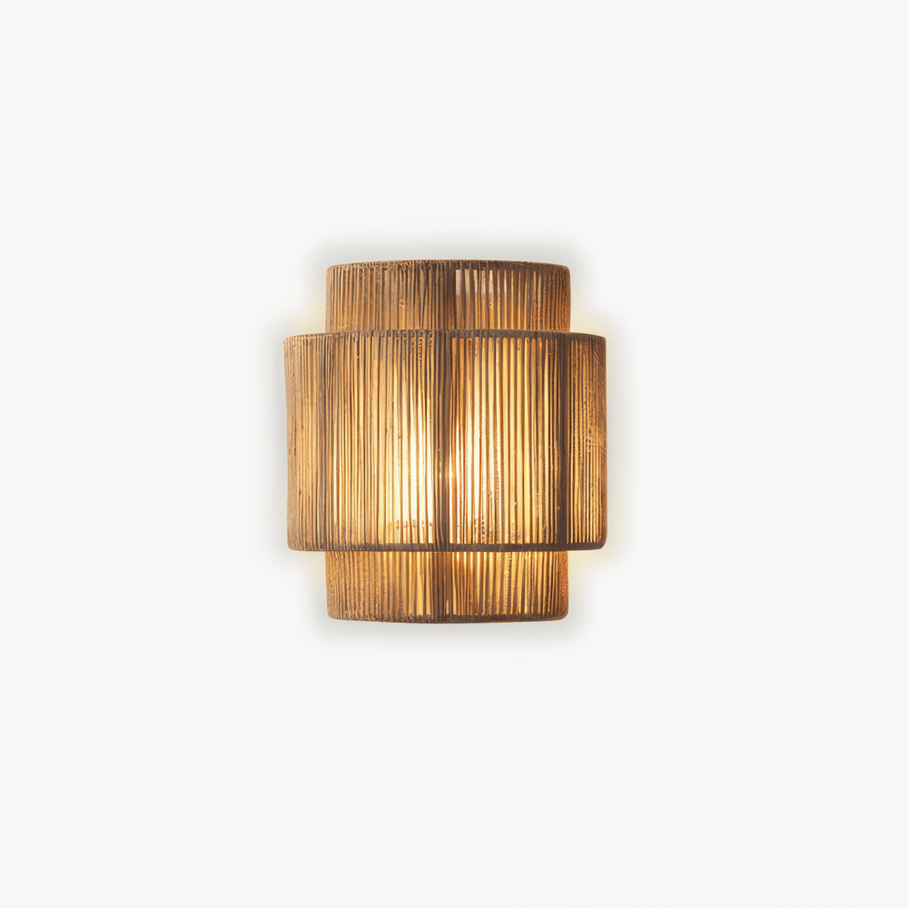 Boho Väggdekor | Lampskärm i Rotting med Hamparep