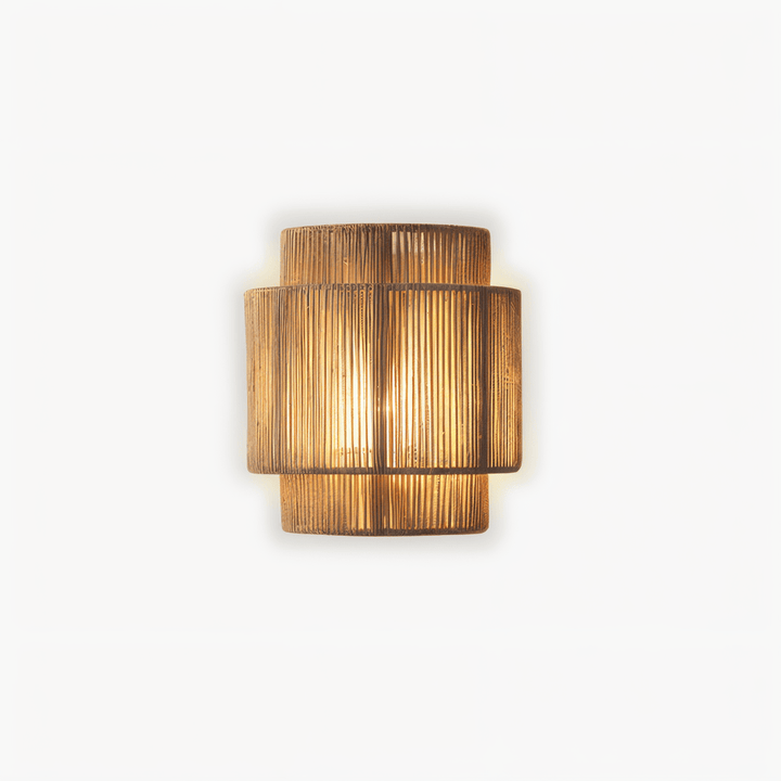 Boho Väggdekor | Lampskärm i Rotting med Hamparep