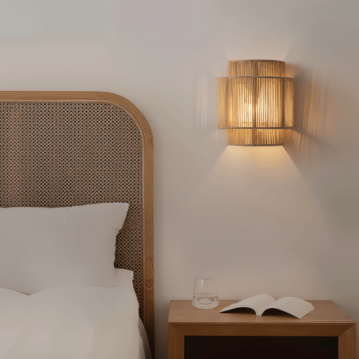 Boho Väggdekor | Lampskärm i Rotting med Hamparep