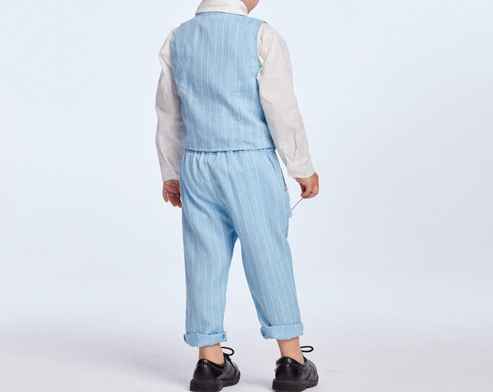 3-Delad Pojkformell Kostymset | Skjorta, Väst och Byxor för Speciella Tillfällen