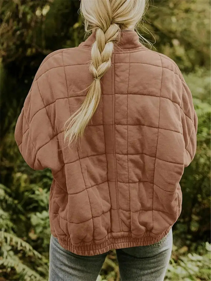 Eleganta Quiltad Vinterjacka för Kvinnor