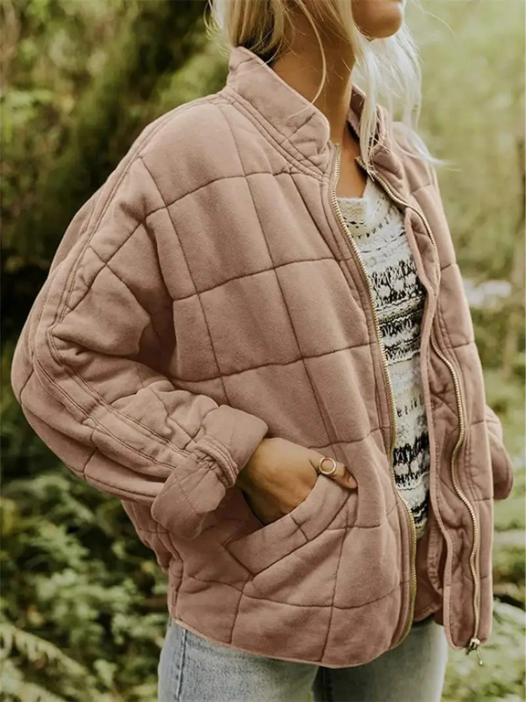 Eleganta Quiltad Vinterjacka för Kvinnor