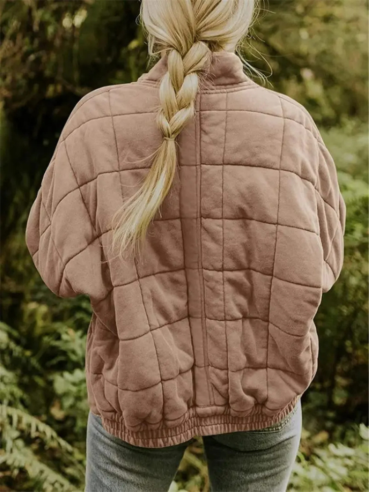 Eleganta Quiltad Vinterjacka för Kvinnor