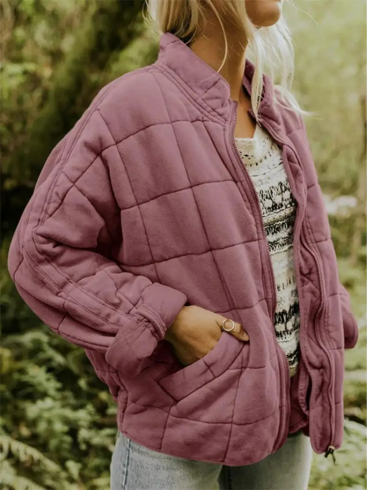 Eleganta Quiltad Vinterjacka för Kvinnor
