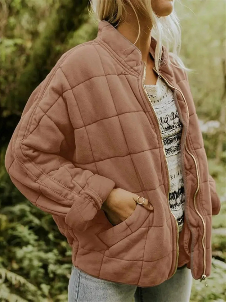 Eleganta Quiltad Vinterjacka för Kvinnor