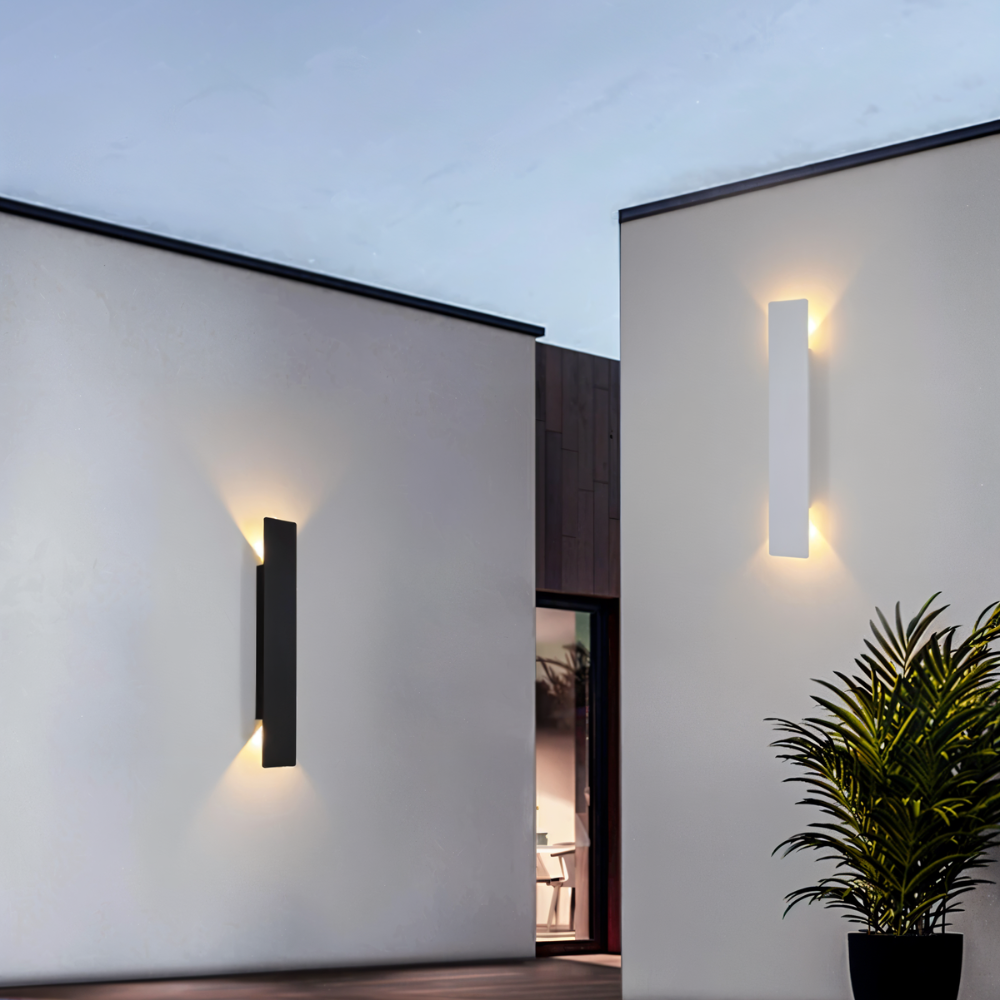 Rektangulär Svart Aluminium LED-Utomhusvägglampa