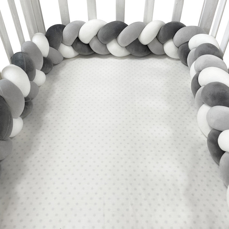 Handvävd Bebis Spjälsäng Stötfångare | Mjuk Andningsbar Sängstångsdyna