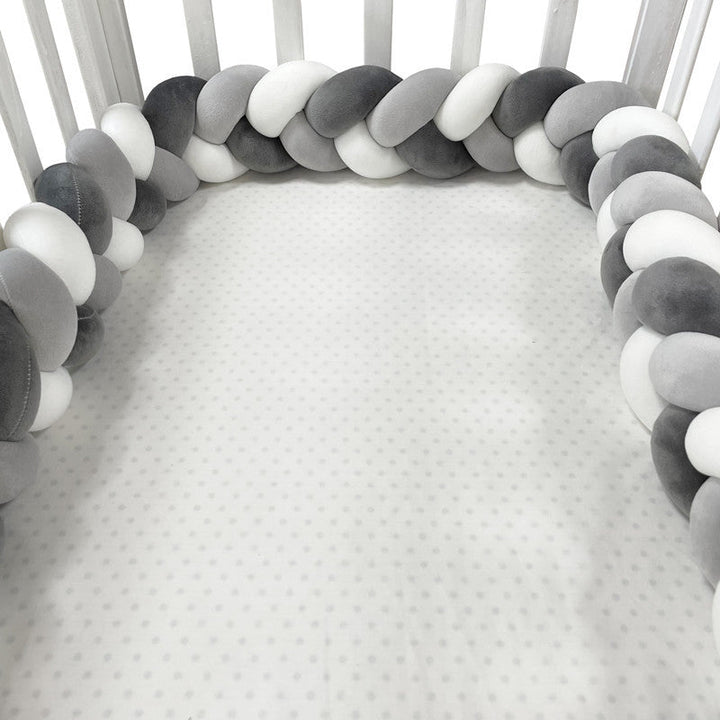 Handvävd Bebis Spjälsäng Stötfångare | Mjuk Andningsbar Sängstångsdyna