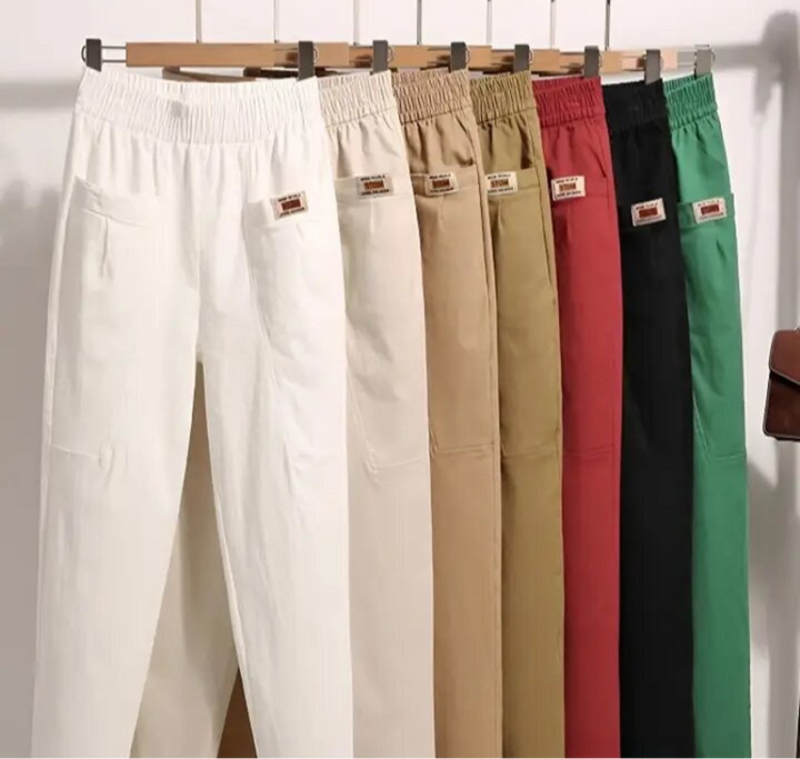 Dam Bomullsbyxor | Stretchiga Fritidsbyxor Av Hög Kvalitet