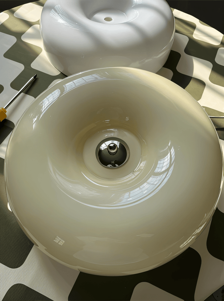 Donut Taklampa | Modern Skandinavisk Vitt Glas Pendellampa