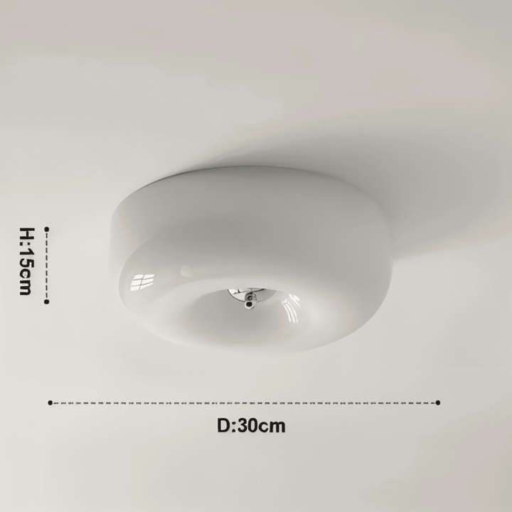 Donut Taklampa | Modern Skandinavisk Vitt Glas Pendellampa
