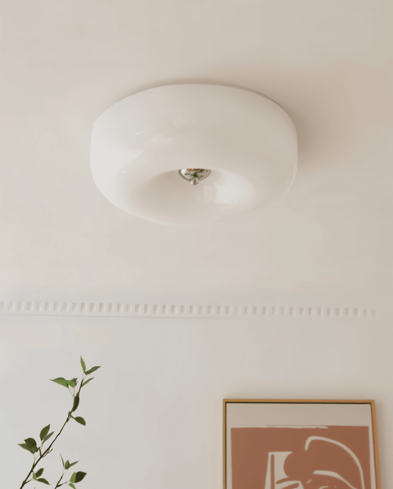 Donut Taklampa | Modern Skandinavisk Vitt Glas Pendellampa