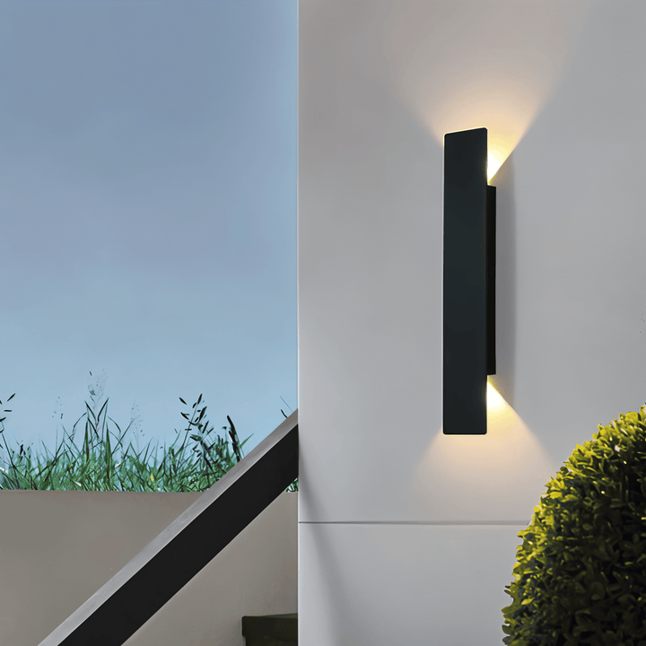 Rektangulär Svart Aluminium LED-Utomhusvägglampa