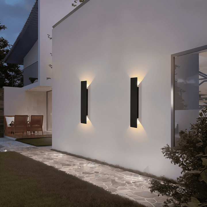 Rektangulär Svart Aluminium LED-Utomhusvägglampa