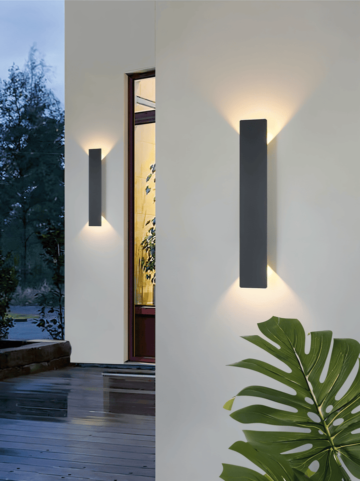 Rektangulär Svart Aluminium LED-Utomhusvägglampa