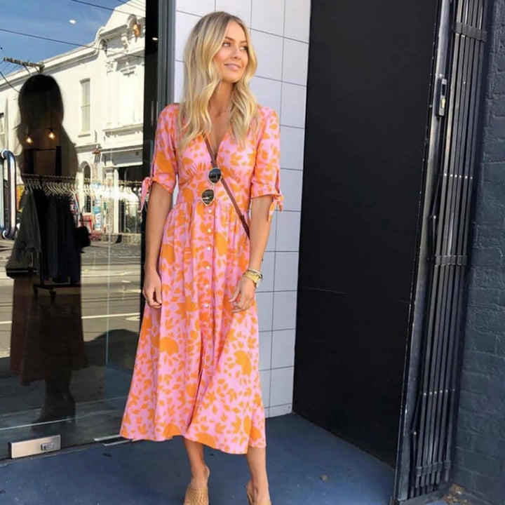 Liora | Eleganta Tillfällig Midi Klänning För kvinnor