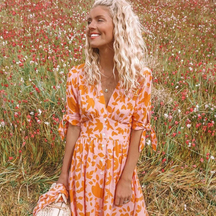 Liora | Eleganta Tillfällig Midi Klänning För kvinnor