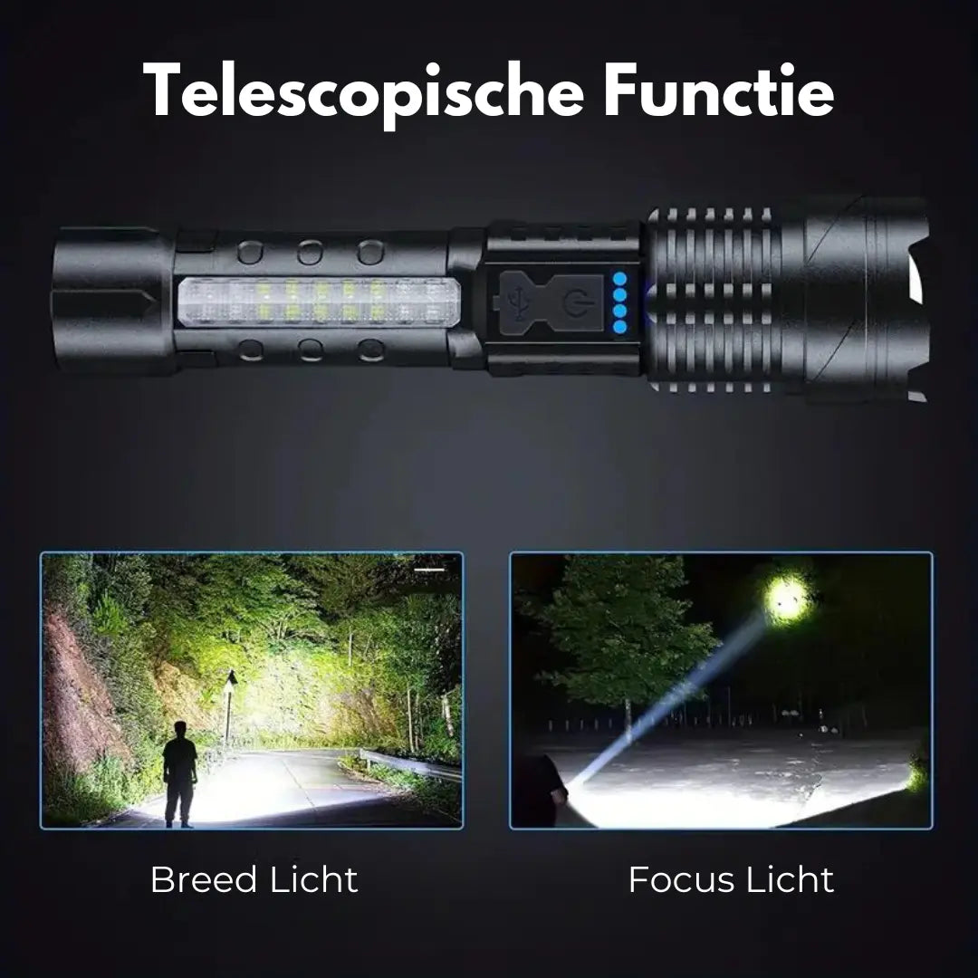 Max | Militär Ficklampa med Zoom och Vattentät Utformning