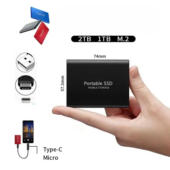 Ultra Snabb 2TB USB-C Extern SSD