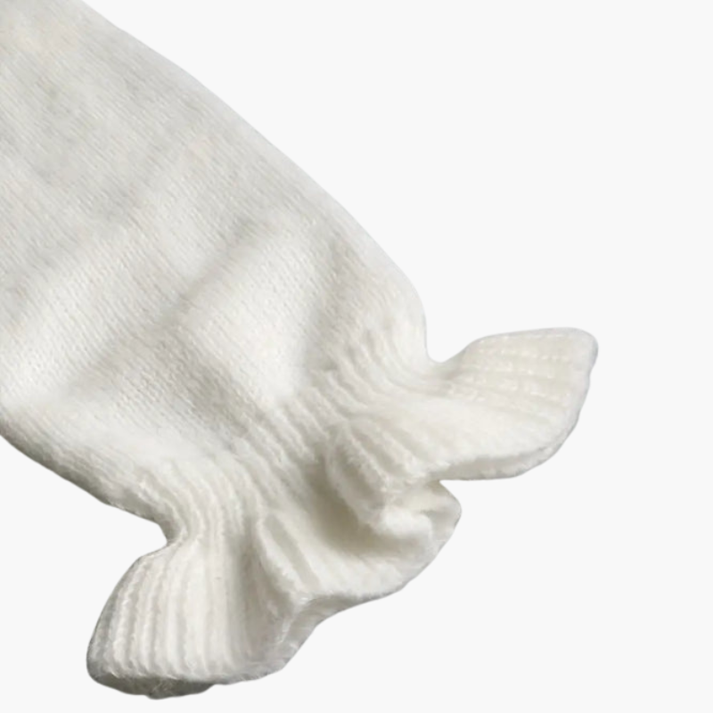 Dam Långärmad Volangkrage Blus med Eleganta Knappar