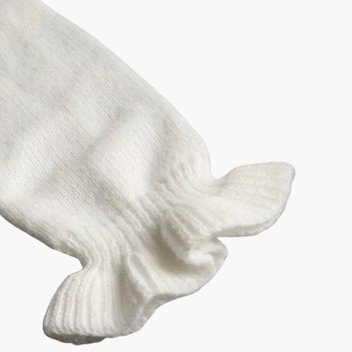 Dam Långärmad Volangkrage Blus med Eleganta Knappar