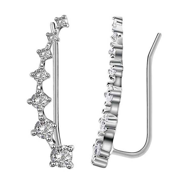 Quinn | Glamorösa Sterling Silver 925 Zirkon Stiftörhängen