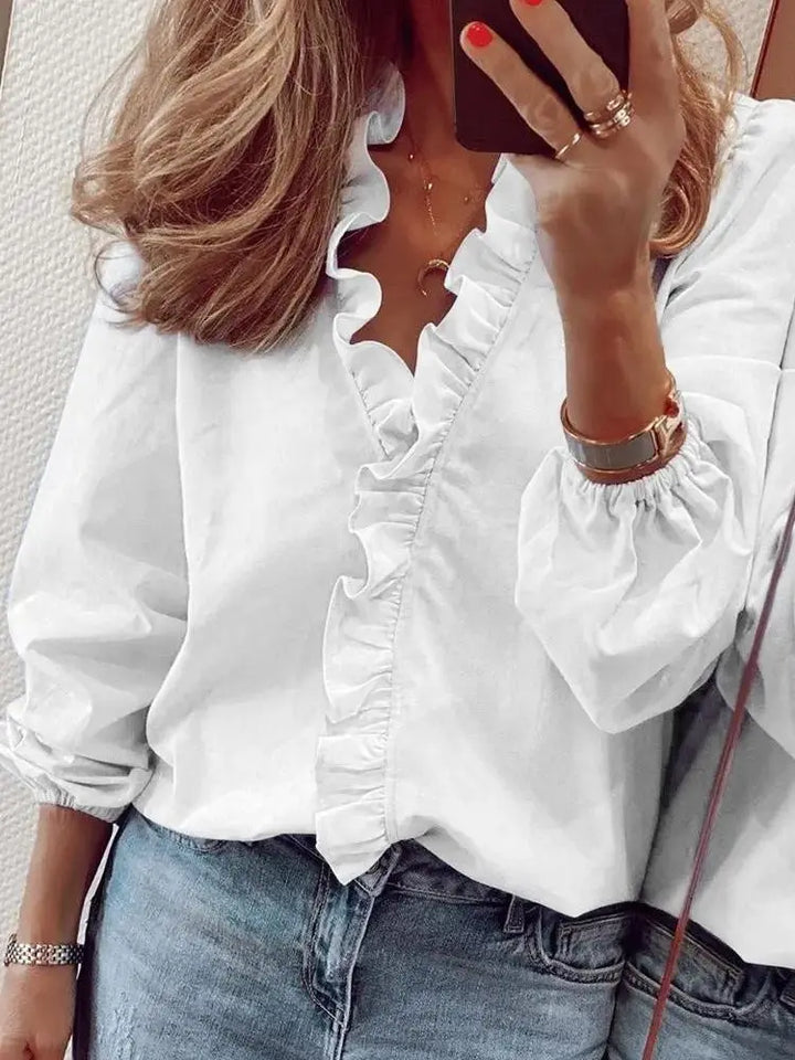 Amie | Kvinnors Eleganta Ruffel Blus