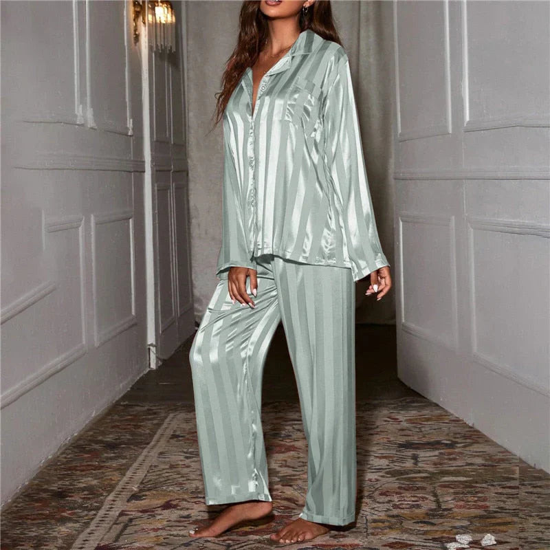 Evania | Dam Satin Pyjamas Uppsättning