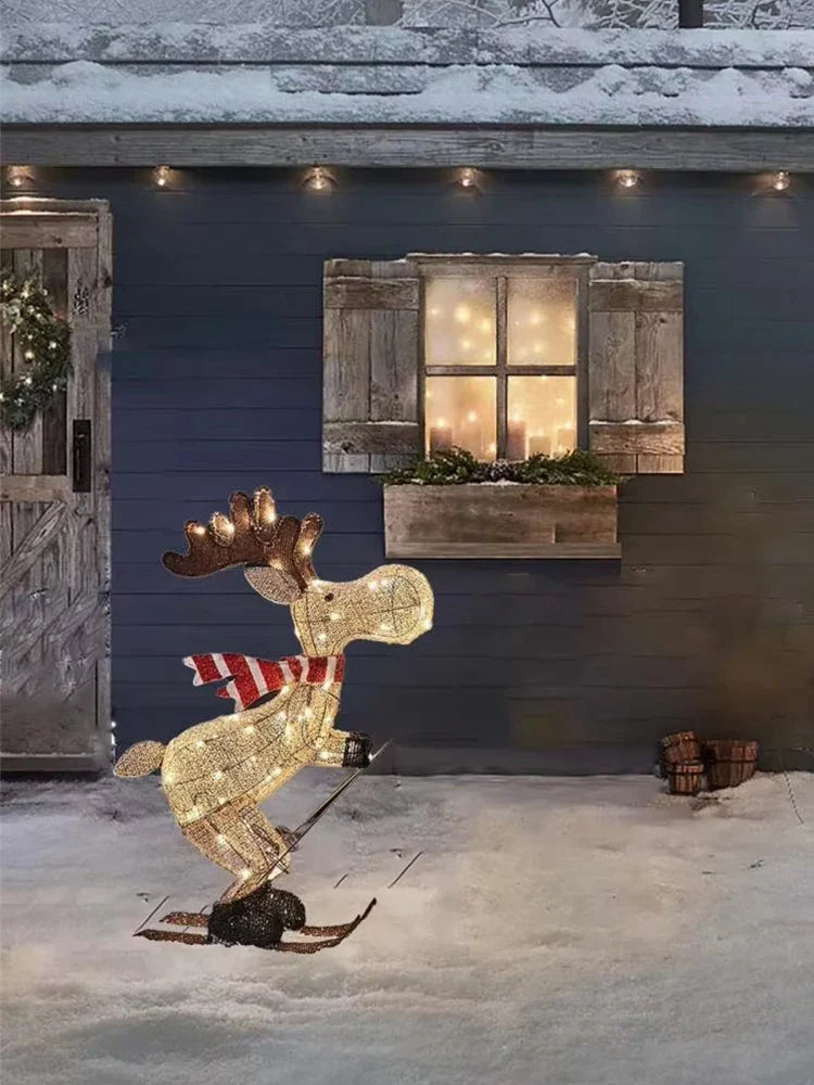 Akryl Lysa-Upp rendjur Gräsmatta Prydnad | Utomhus LED Juldekoration