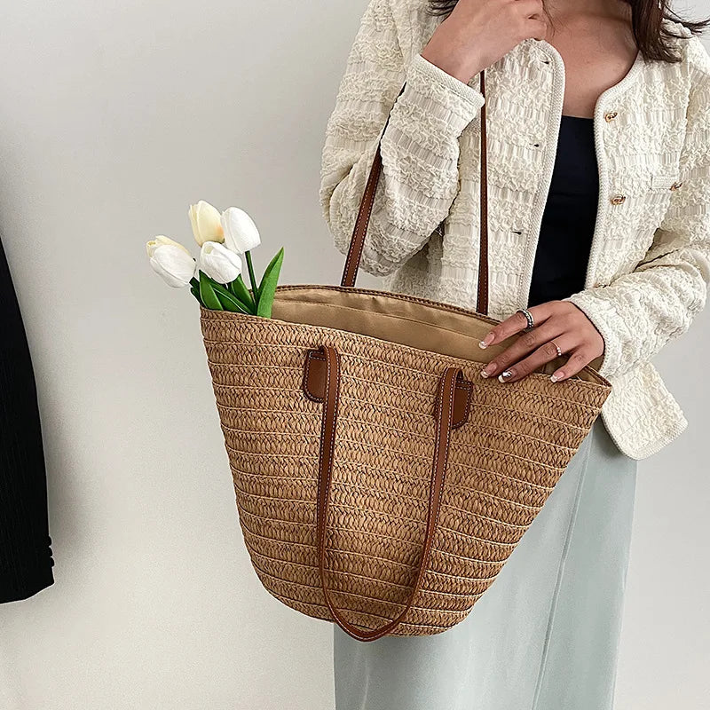 Marais | Dam Vävt Strå Shopper Väska