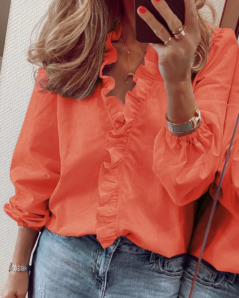 Amie | Kvinnors Eleganta Ruffel Blus