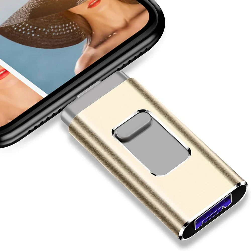 Flera Portar OTG USB-Minne - USB-A, USB-C, Mikro-USB och Blixt (4-i-1)