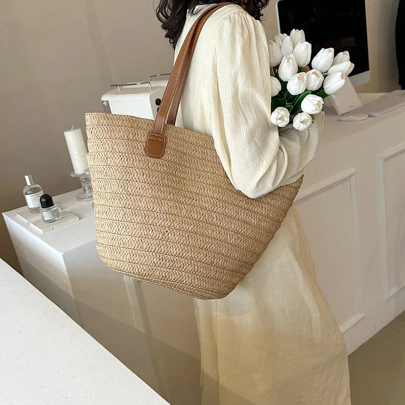 Marais | Dam Vävt Strå Shopper Väska