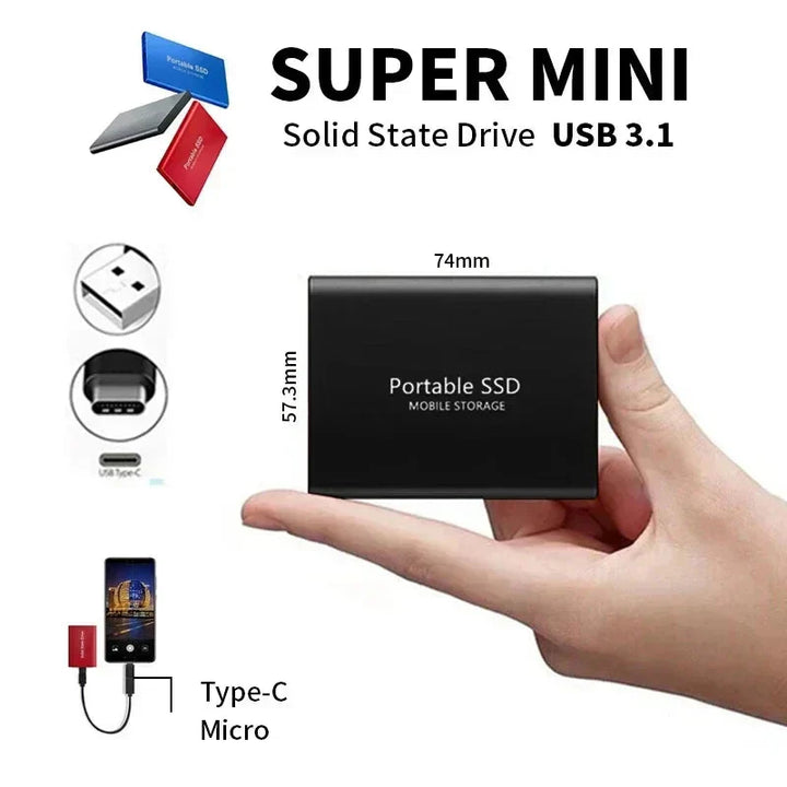 Ultrasnabb 128 TB SSD - Hållbar Bärbar Solid State-Enhet