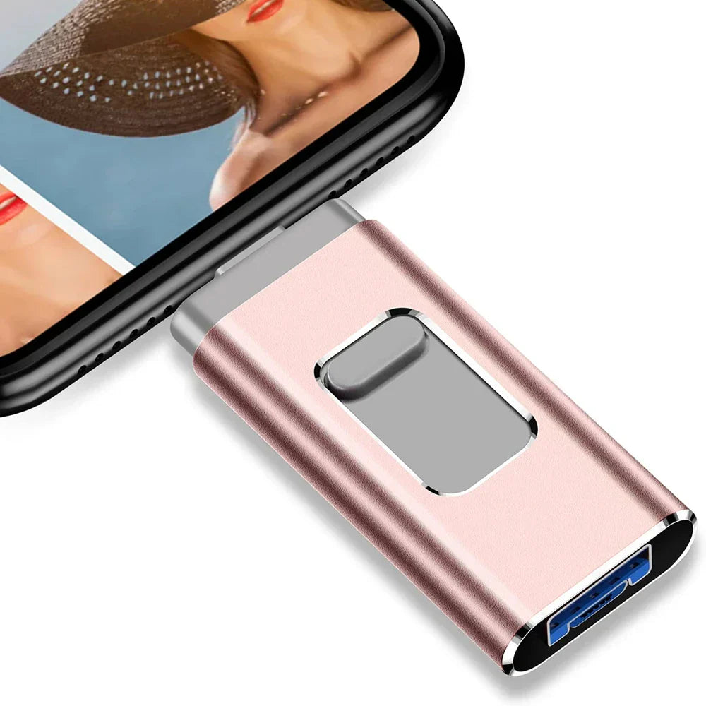 Flera Portar OTG USB-Minne - USB-A, USB-C, Mikro-USB och Blixt (4-i-1)
